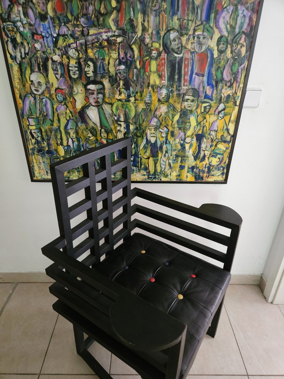 Image 1 of Josef Hoffmann Armloffel Chair Made By Wittmann with leather seat cushions