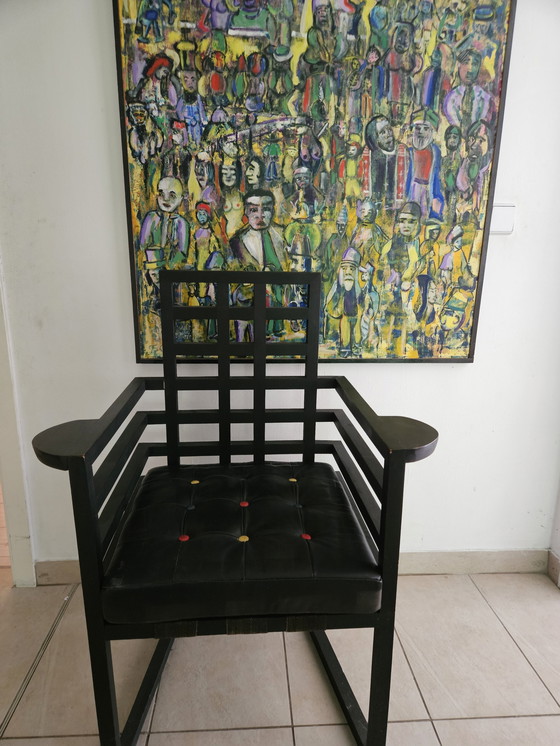 Image 1 of Josef Hoffmann Armloffel Chair Made By Wittmann with leather seat cushions