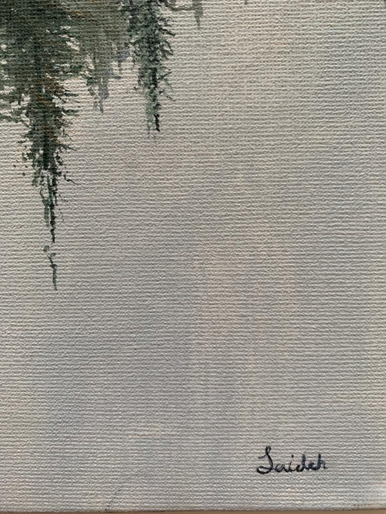 Image 1 of Acryl Auf Platte 50X50 Cm - Handsigniert - Die Harmonie zwischen Stadtleben und Natur