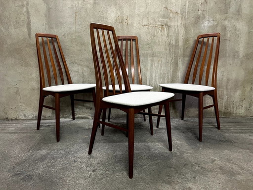 4X Teak Stühle Mod. Eva Von Koefoed Hornslet 70Er Jahre