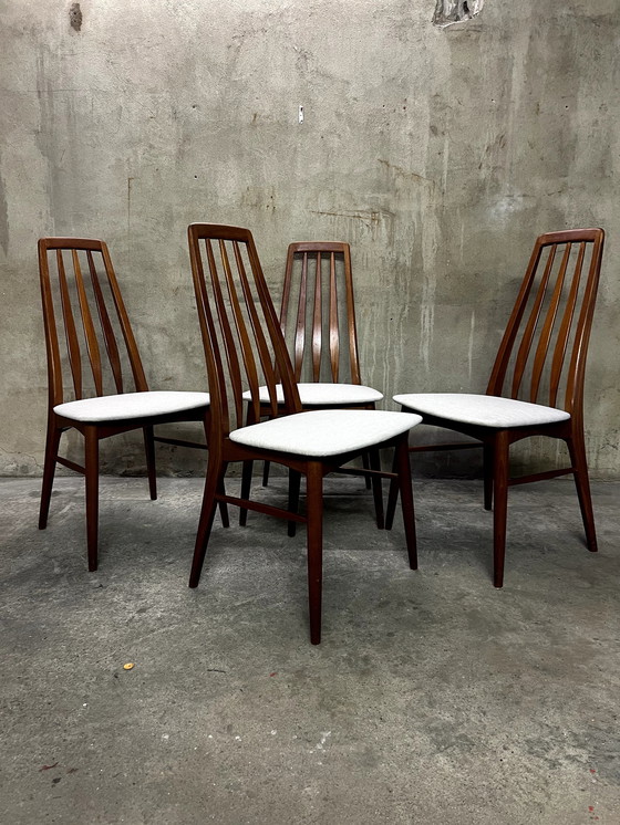 Image 1 of 4X Teak Stühle Mod. Eva Von Koefoed Hornslet 70Er Jahre