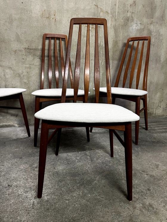 Image 1 of 4X Teak Stühle Mod. Eva Von Koefoed Hornslet 70Er Jahre