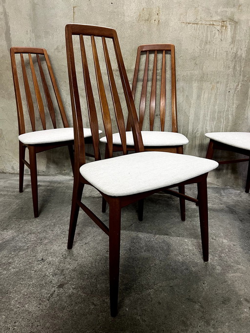 4X Teak Stühle Mod. Eva Von Koefoed Hornslet 70Er Jahre