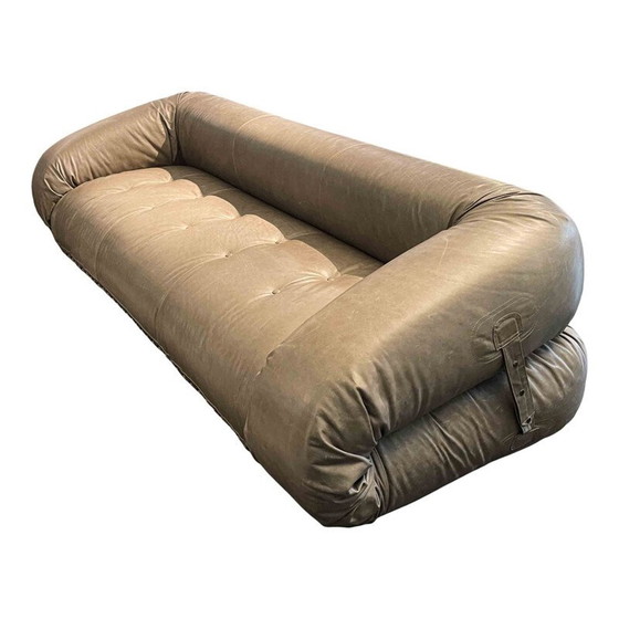Image 1 of Altes Ledersofa Anfibio von Alessandro Becchi für Giovannetti, 1972
