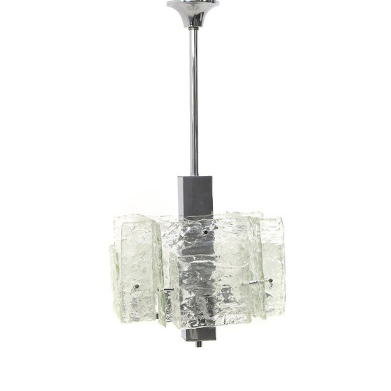 Image 1 of Verchromter Vintage-Kronleuchter mit Glasdiffusoren von Mazzega, 1970er Jahre