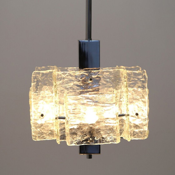 Image 1 of Verchromter Vintage-Kronleuchter mit Glasdiffusoren von Mazzega, 1970er Jahre