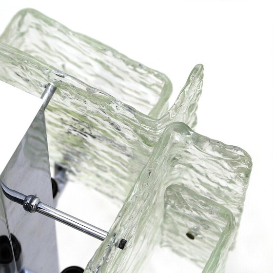 Image 1 of Verchromter Vintage-Kronleuchter mit Glasdiffusoren von Mazzega, 1970er Jahre