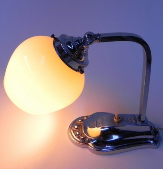 Image 1 of Art Deco Schreibtischlampe mit verstellbarem Schirm