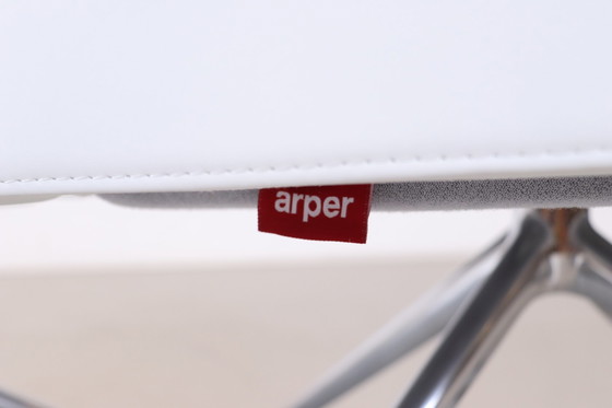 Image 1 of Arper Saari Designstuhl aus weißem Leder