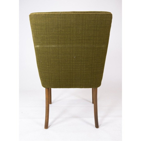 Image 1 of Vintage-Sessel aus Birke und dunkelgrünem Stoff, Dänemark 1950