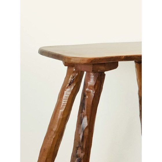 Image 1 of Vintage-Hocker aus massivem Olivenholz, Frankreich 1970