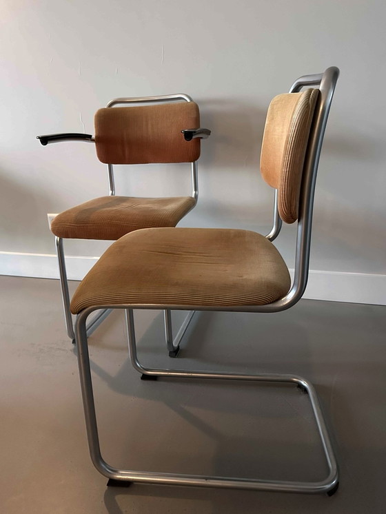 Image 1 of 6x Gebroeders van der Stroom Dutch Originals Gispen Stuhl
