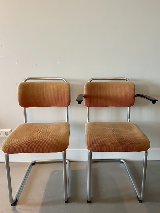 Image 1 of 6x Gebroeders van der Stroom Dutch Originals Gispen Stuhl