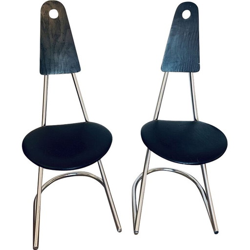 Paar Vintage-Freischwinger-Stühle