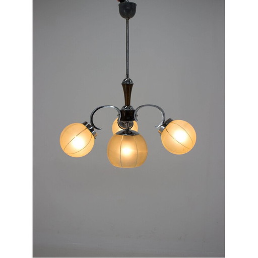 Vintage Art Deco Chrom-Kronleuchter, 1940