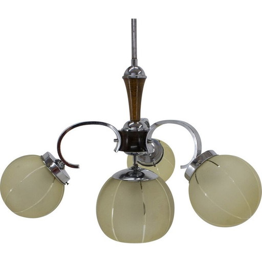 Vintage Art Deco Chrom-Kronleuchter, 1940