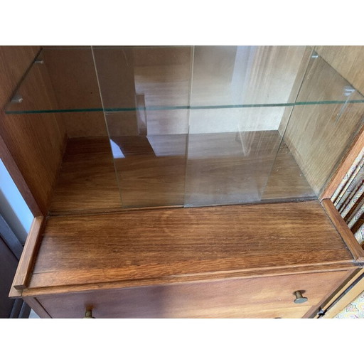 Vintage Schrank mit Vitrine mit 3 Schubladen