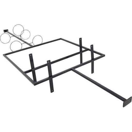 Wandhalterung mit Blumen aus Metall, Tschechoslowakei 1970