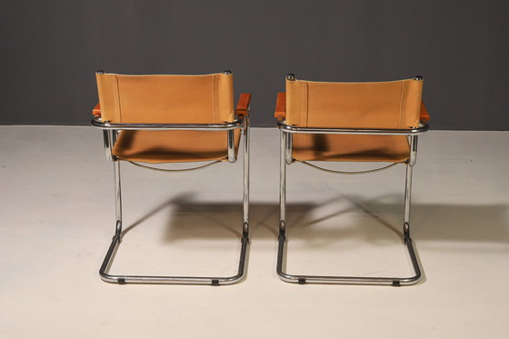 Image 1 of Paar freitragende Stahlrohrsessel von Marcel Breuer, 1970er Jahre