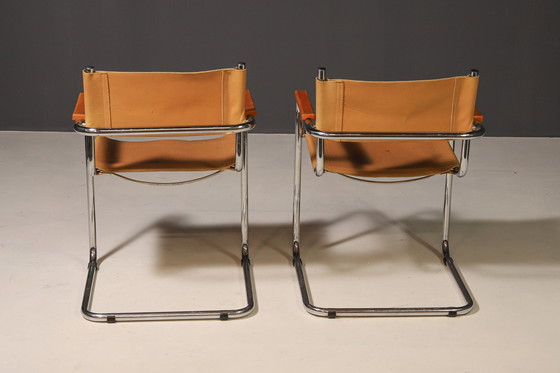 Image 1 of Paar freitragende Stahlrohrsessel von Marcel Breuer, 1970er Jahre