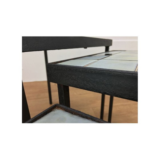 Image 1 of Satz von 3 keramischen Nisttischen von Mado Jolain, 1960