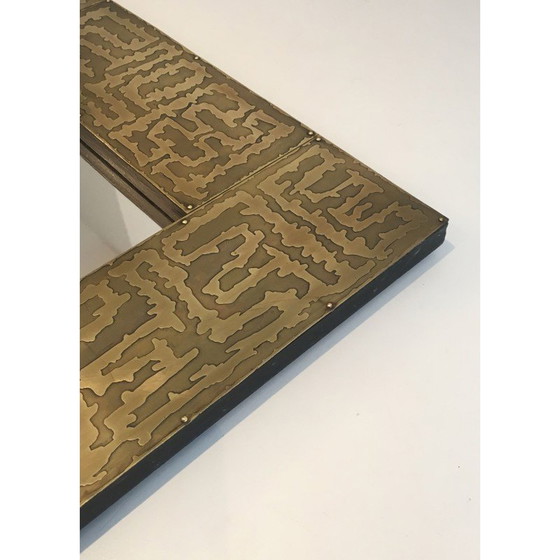 Image 1 of Vintage-Spiegel aus Messing, Frankreich 1970er Jahre