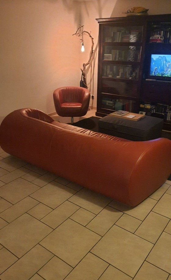 Image 1 of Koinor Design Dreh-Sessel Pearl Leder Burgunderrot 