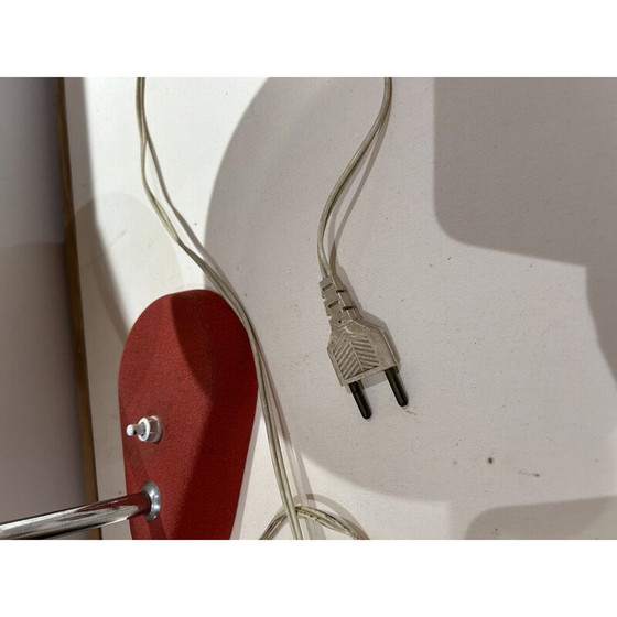 Image 1 of Alte rote und silberne Aluminor-Lampe