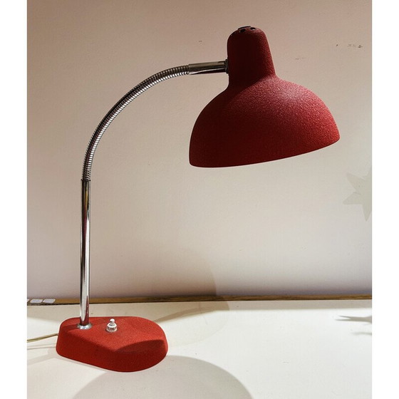 Image 1 of Alte rote und silberne Aluminor-Lampe