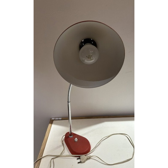 Image 1 of Alte rote und silberne Aluminor-Lampe