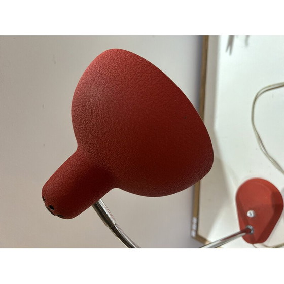 Image 1 of Alte rote und silberne Aluminor-Lampe