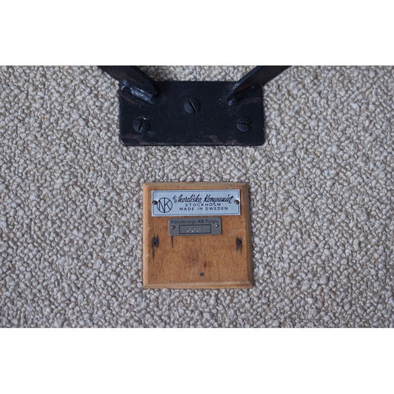 Image 1 of Paar Vintage-Sessel aus Stoff und schwarz lackiertem Stahl von Hans-Harald Molander für Nordiska Kompaniet, Schweden 1950