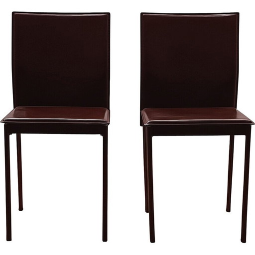 Vintage-Stuhl aus dickem gefärbtem Leder von Margot für Cattelan Italia