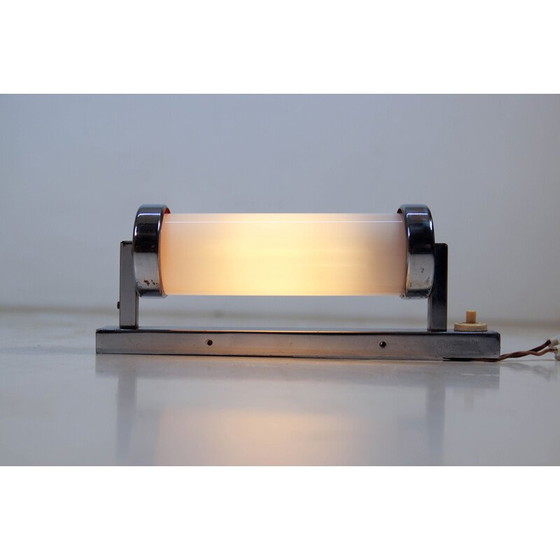 Image 1 of Verchromte Wandlampe im Bauhausstil oder funktionalistisch, Tschechoslowakei 1930