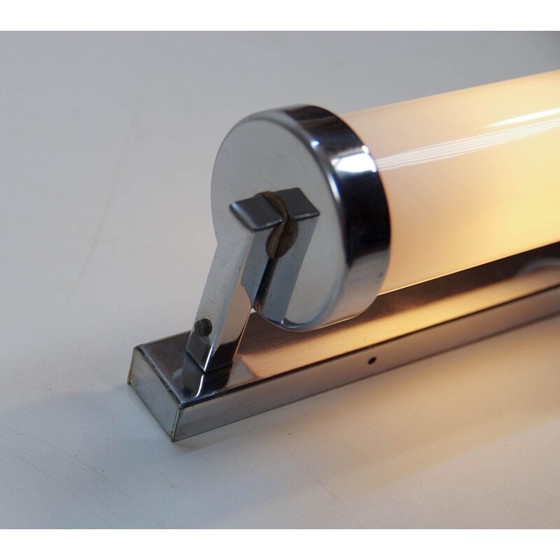 Image 1 of Verchromte Wandlampe im Bauhausstil oder funktionalistisch, Tschechoslowakei 1930