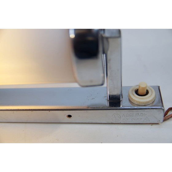 Image 1 of Verchromte Wandlampe im Bauhausstil oder funktionalistisch, Tschechoslowakei 1930