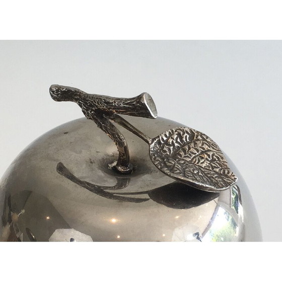 Image 1 of Vintage Silber Metall Apfel Eiswürfel Eimer, 1970