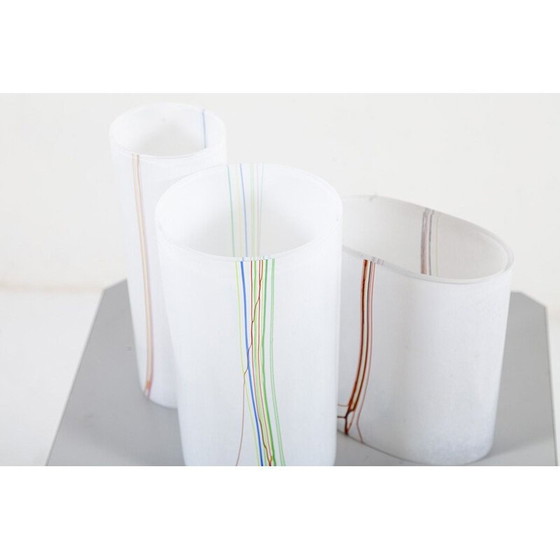 Image 1 of Schöner Satz von 3 Glasvasen aus der Rainbow-Serie, 1970