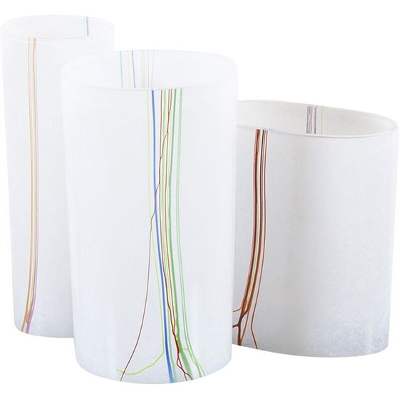 Image 1 of Schöner Satz von 3 Glasvasen aus der Rainbow-Serie, 1970