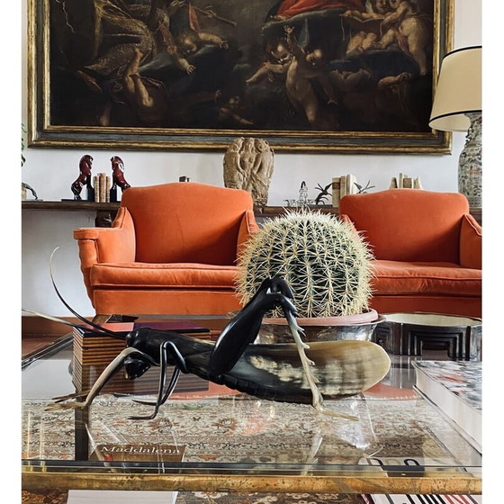 Image 1 of Grashüpfer aus Horn, handgefertigt, Mid Century, Frankreich 1960er Jahre