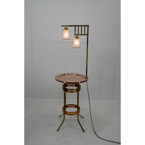 Image 1 of Vintage Rauchtisch mit Lampe, 1900er