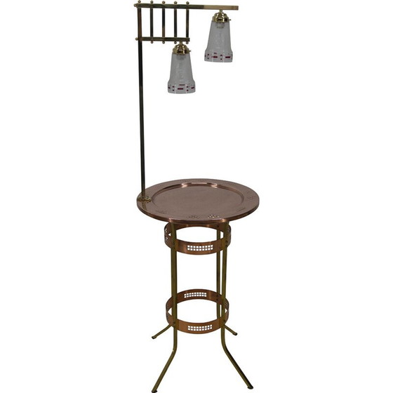 Image 1 of Vintage Rauchtisch mit Lampe, 1900er