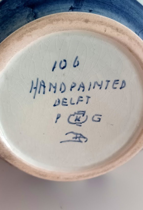 Image 1 of Handbemalte Vase aus Delfter Keramik, blau