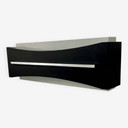  Modernistische Wandleuchte In Schwarz, Weiß Und Chrom - Frankreich 1960