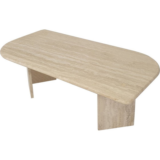 Image 1 of Italienischer Vintage-Couchtisch aus Travertin, 1980er Jahre
