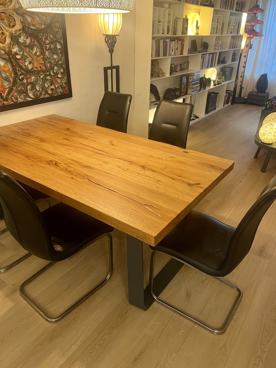 Image 1 of 6 Esszimmerstühle aus schwarzem Leder