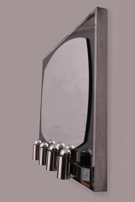 Image 1 of Theaterspiegel mit Beleuchtung, 1960 Niederlande.