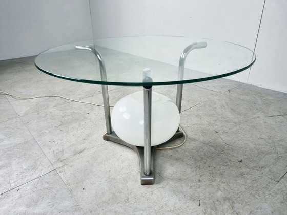 Image 1 of Beleuchteter Couchtisch aus Chrom, 1970er Jahre