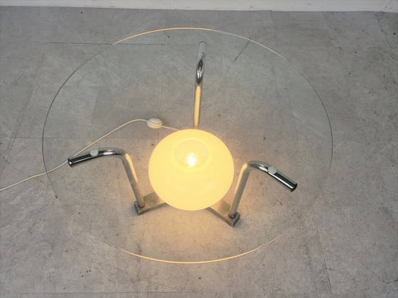Image 1 of Beleuchteter Couchtisch aus Chrom, 1970er Jahre