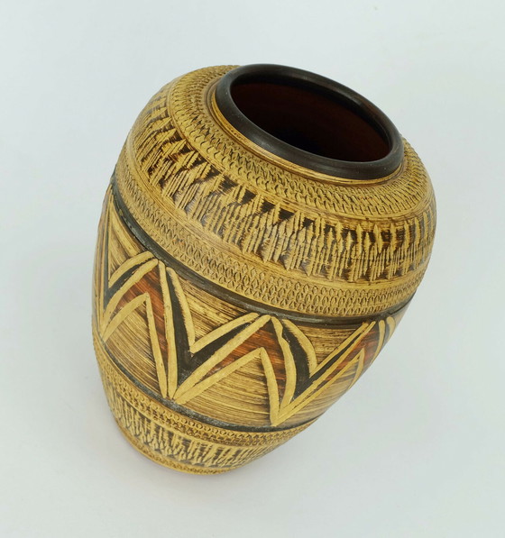 Image 1 of 50er Jahre Sawa Keramik mid century VASE Sgraffito-Dekor